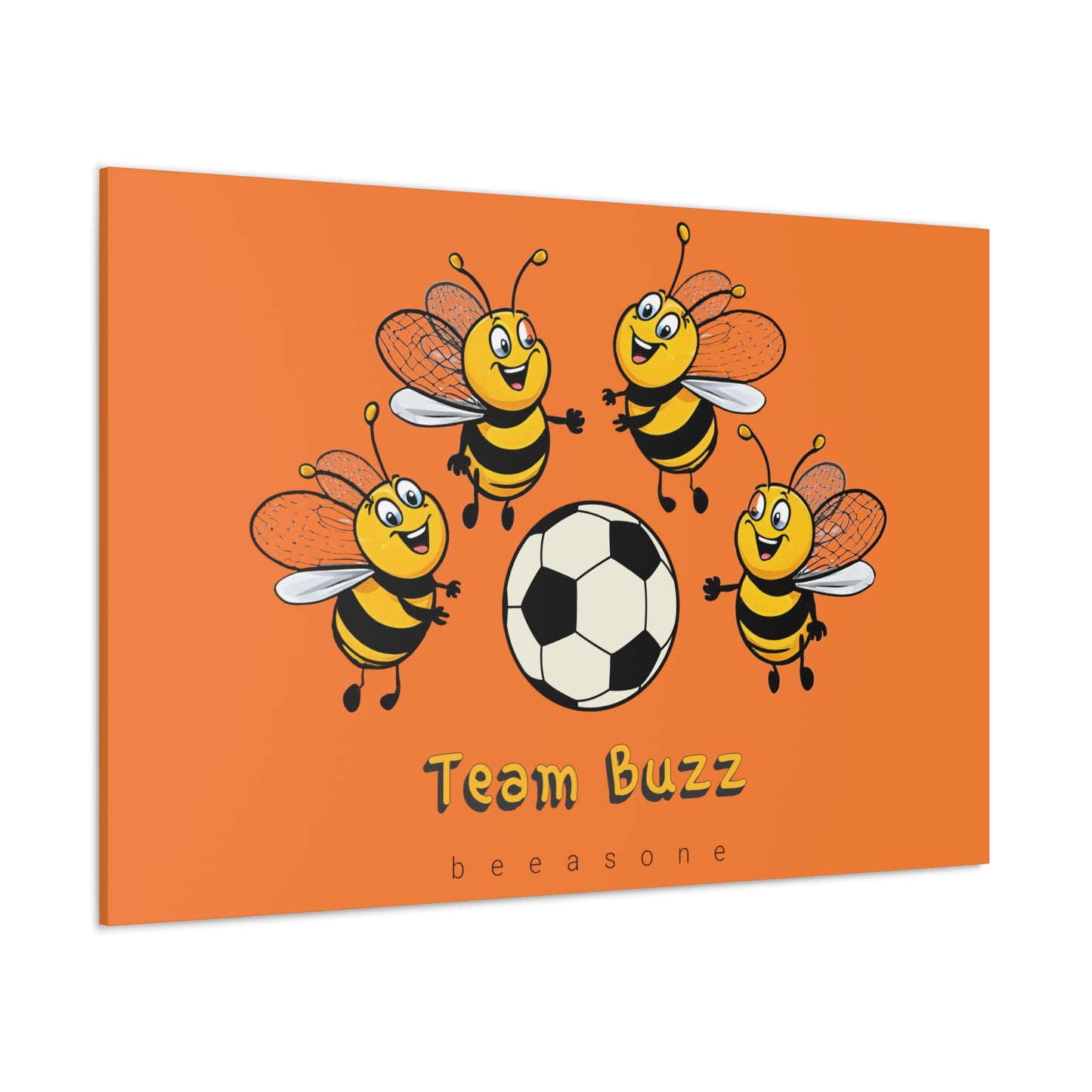 Soccer beeasone print on canvas with hanging kit