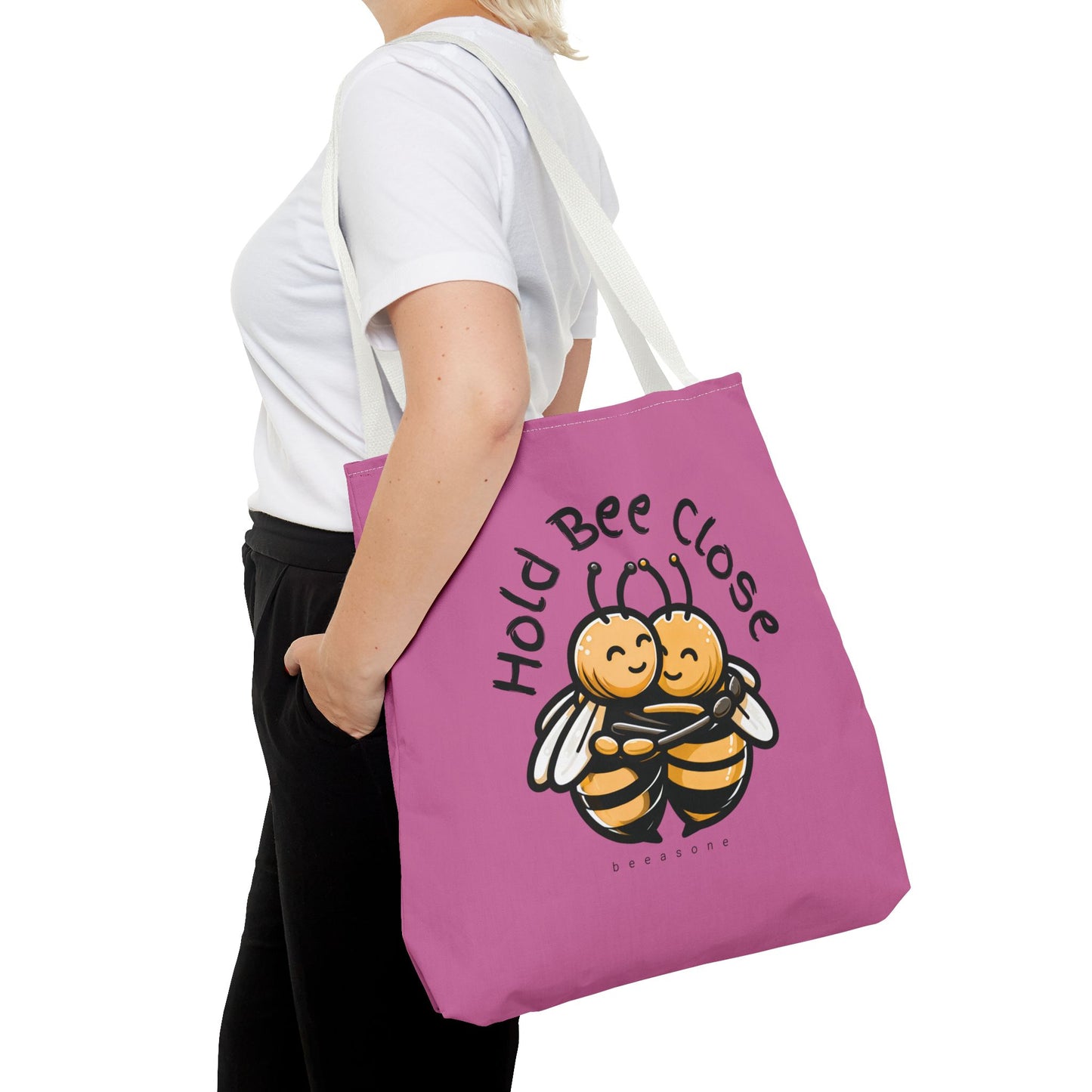 Hold bee close beeasone stylish light pink tote bag