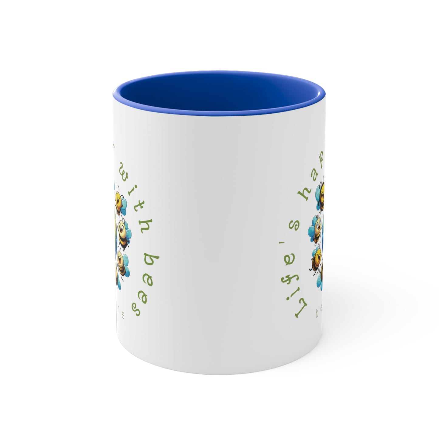 Life's happier with bees beeasone coloured Coffee Mug 325ml (Standard 11oz)