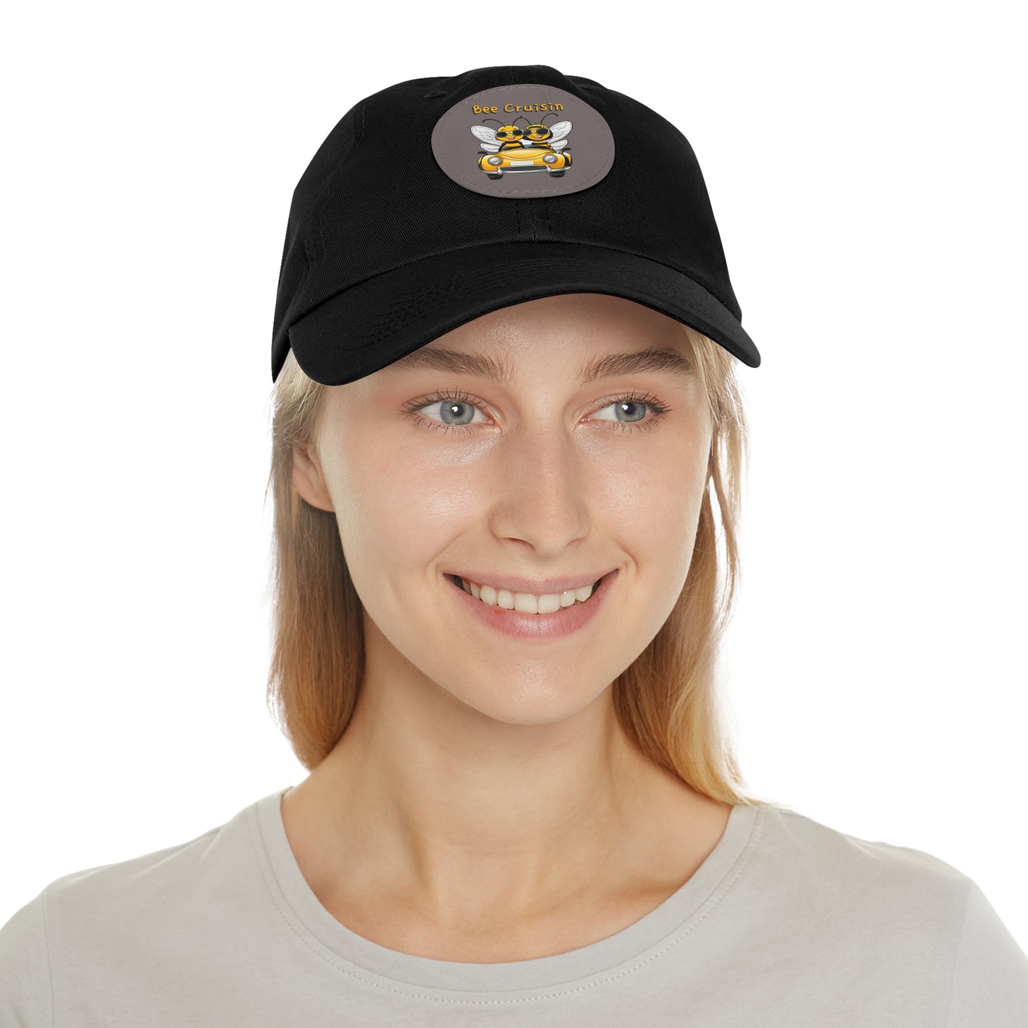 Bee cruisin beeasone Hat with round leather patch