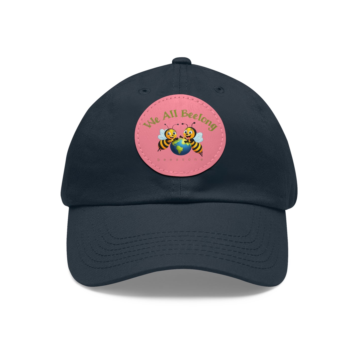 We all beelong beeasone Hat with round leather patch