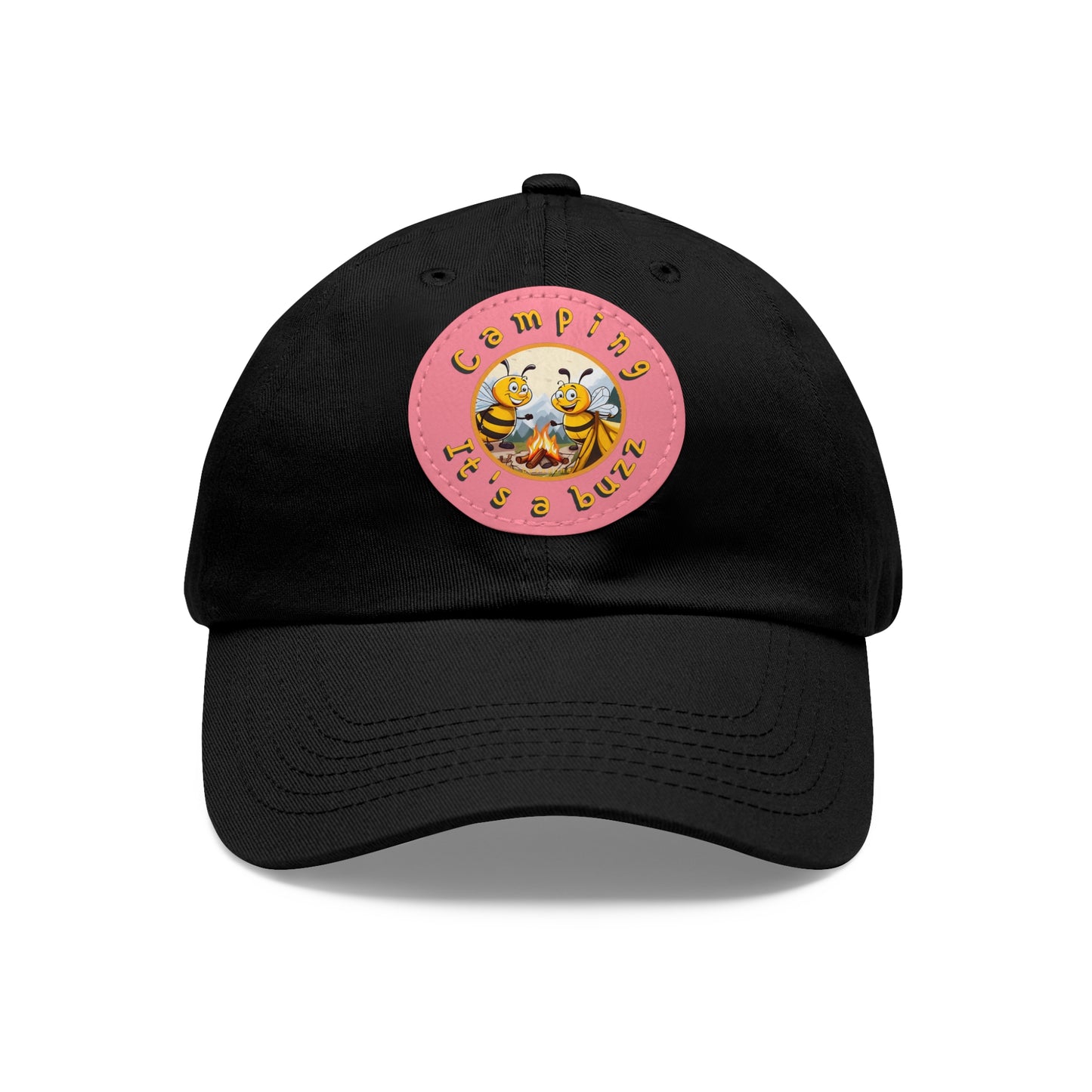 Camping it's a buzz beeasone Hat with round leather patch