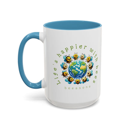 Life's Happier beeasone Hot Chocolate or Coffee Mug 11oz (325mls) or 15oz (443mls)