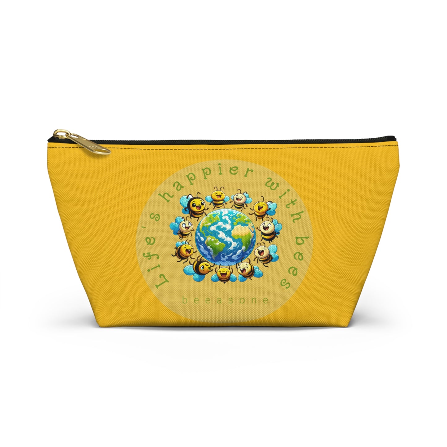 Life's happier with bees beeasone stylish cosmetics pouch