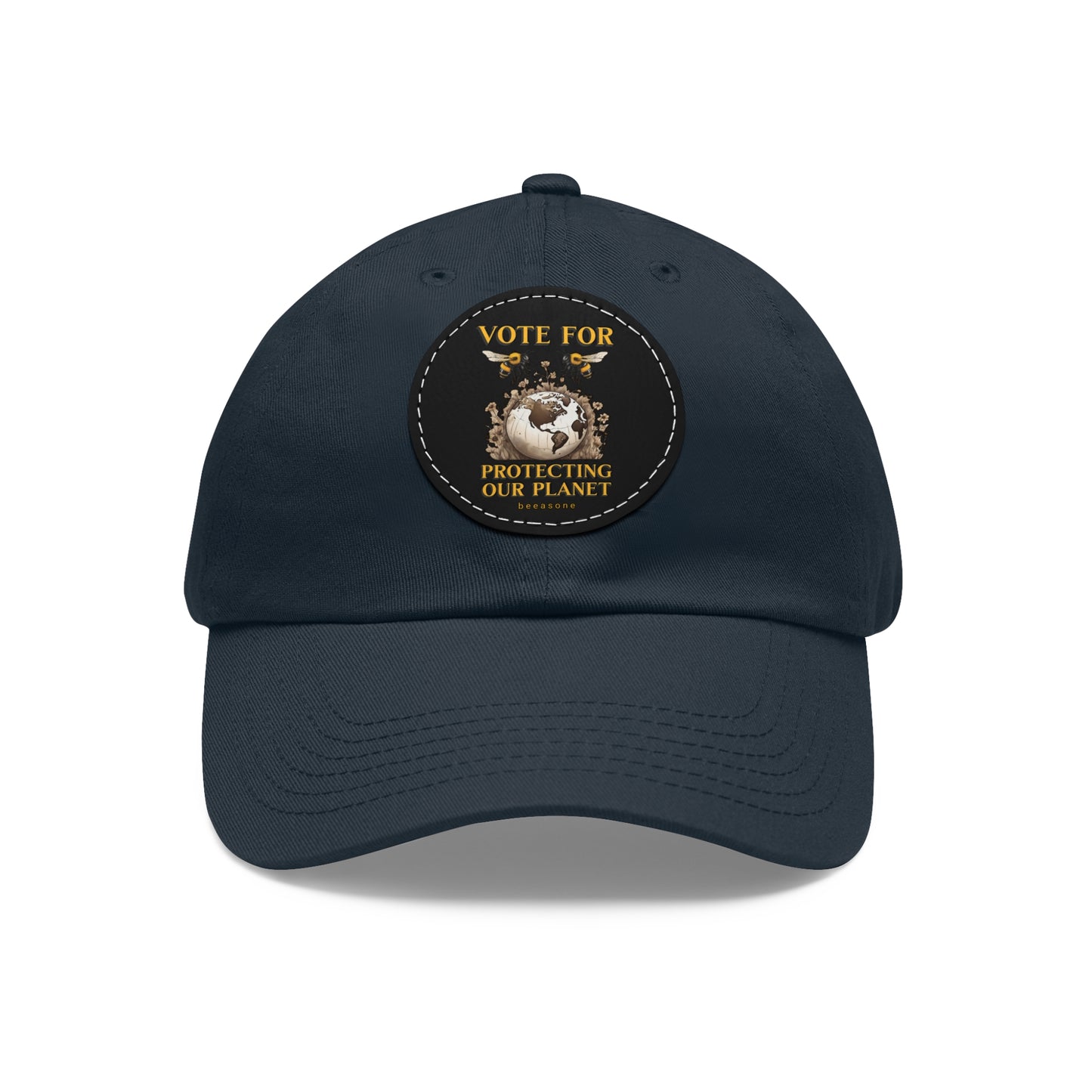 Vote for protecting our planet beeasone Hat with round leather patch