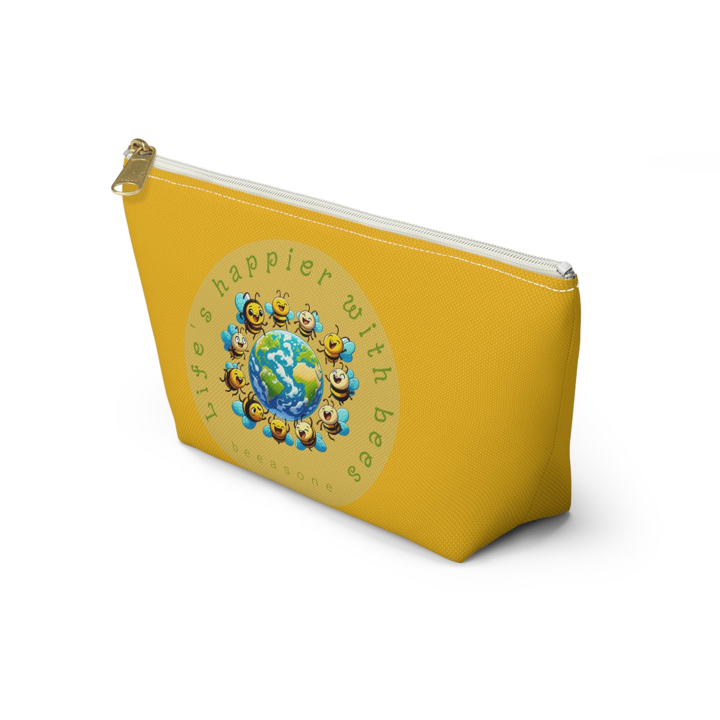 Life's happier with bees beeasone stylish cosmetics pouch