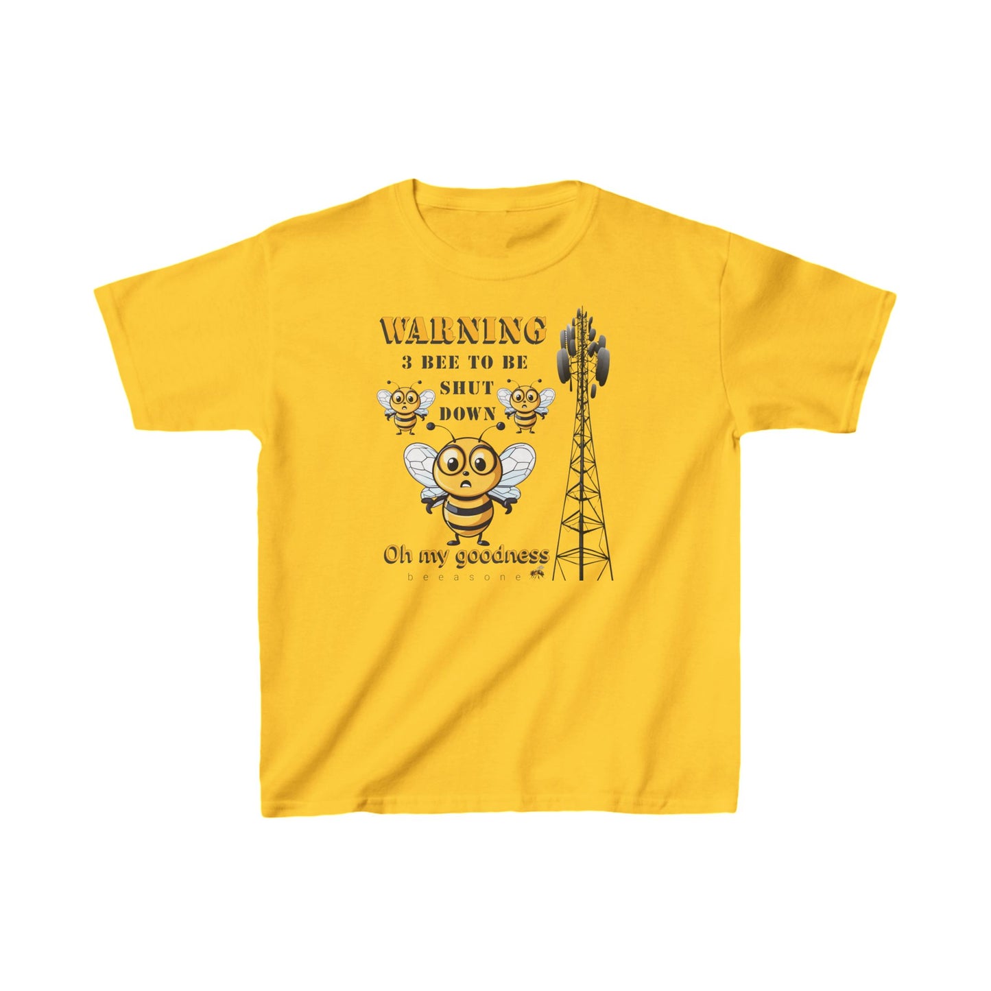 WARING - 3 Bee to be shut down beeasone  Kids tee - Heavy Cotton™ Tee available in diff colors and sizes