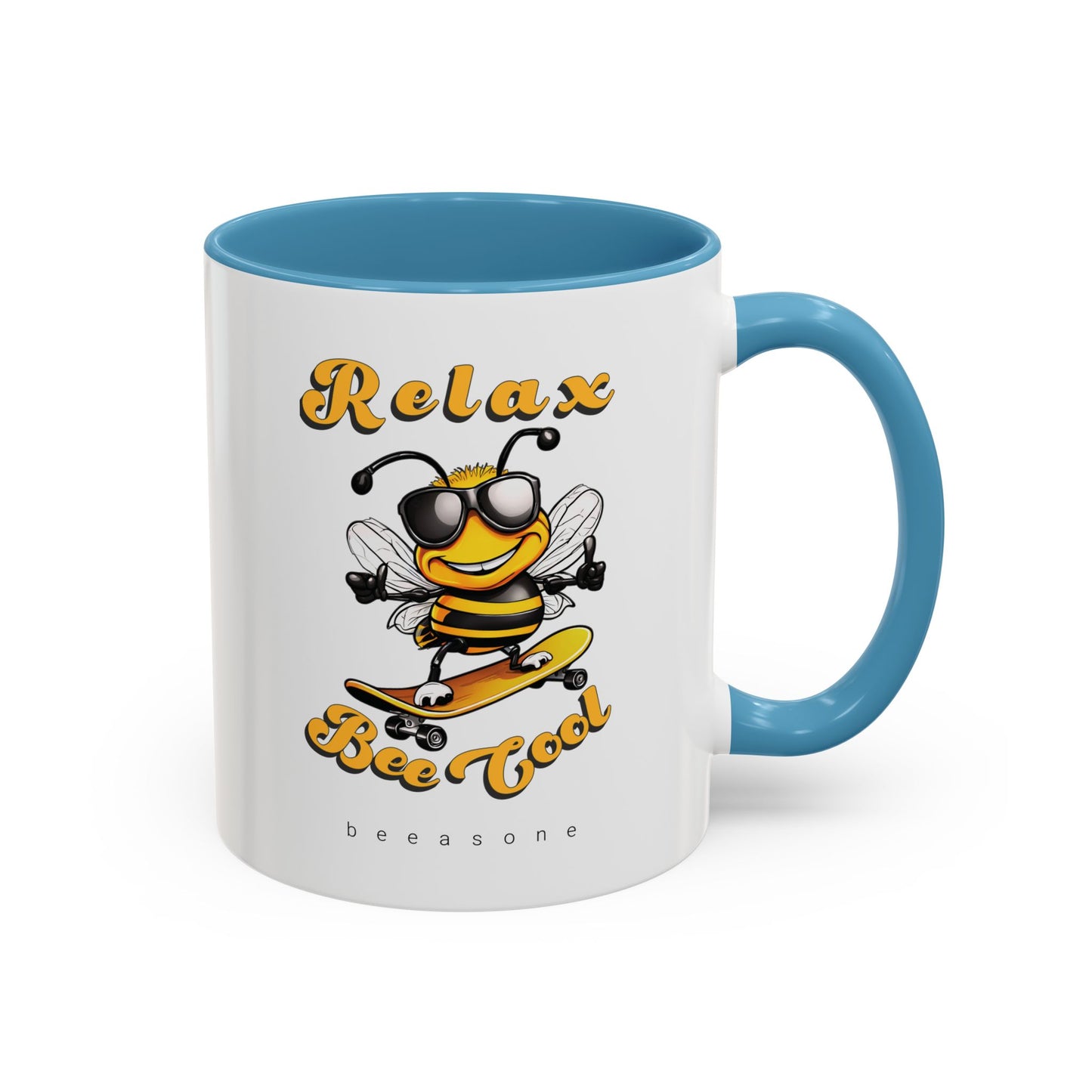 Relax Bee Cool beeasone Hot Chocolate or Coffee Mug (select from 11oz or 15oz lead and BPA Free mugs)