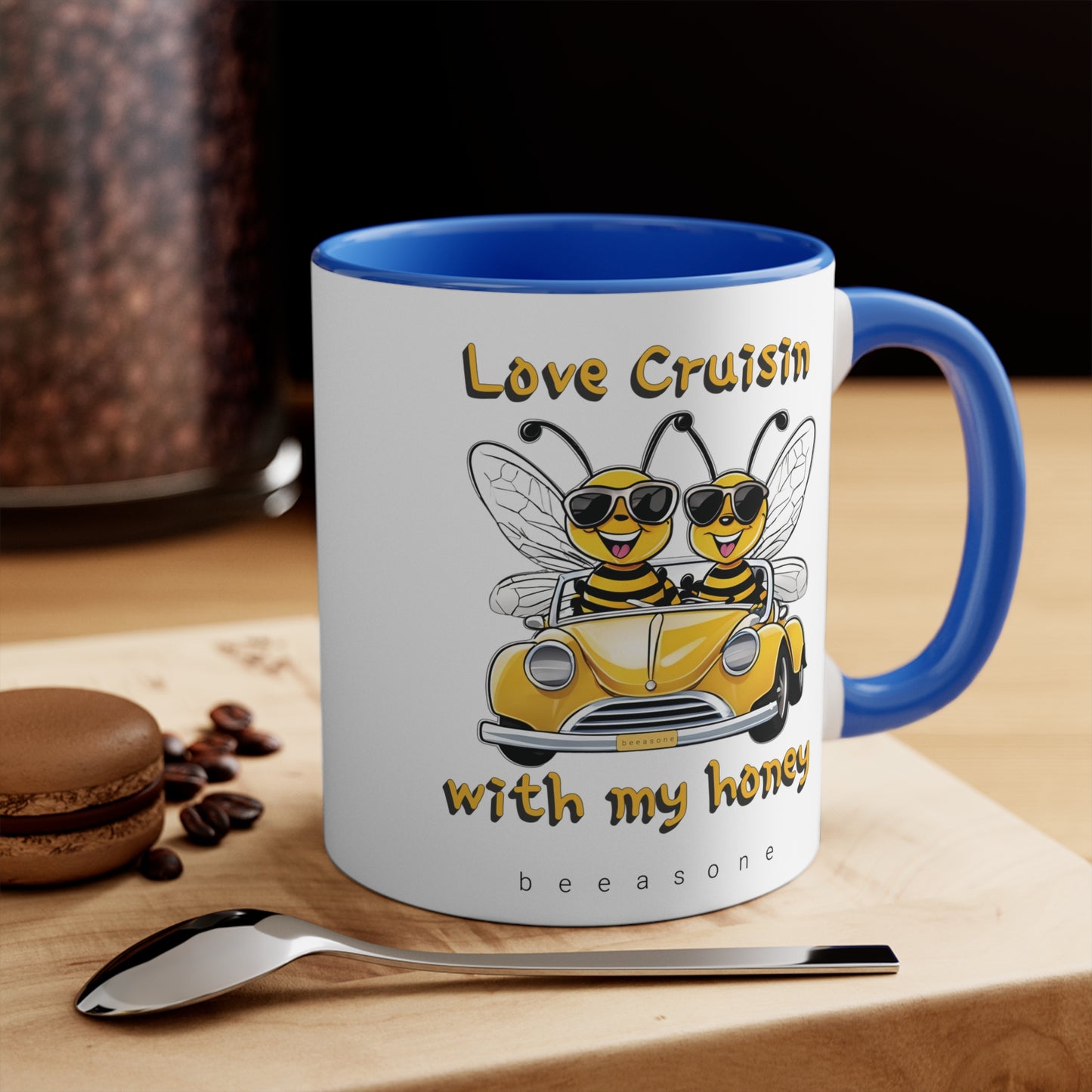 Love cruisin with my honey beeasone coloured Hot chocolate or Coffee Mug 325ml (Standard 11oz)