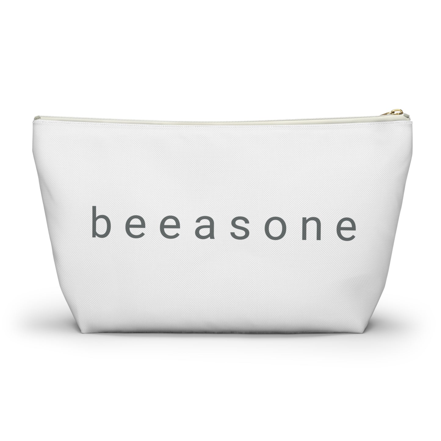 Life's happier with bees beeasone stylish white cosmetics pouch