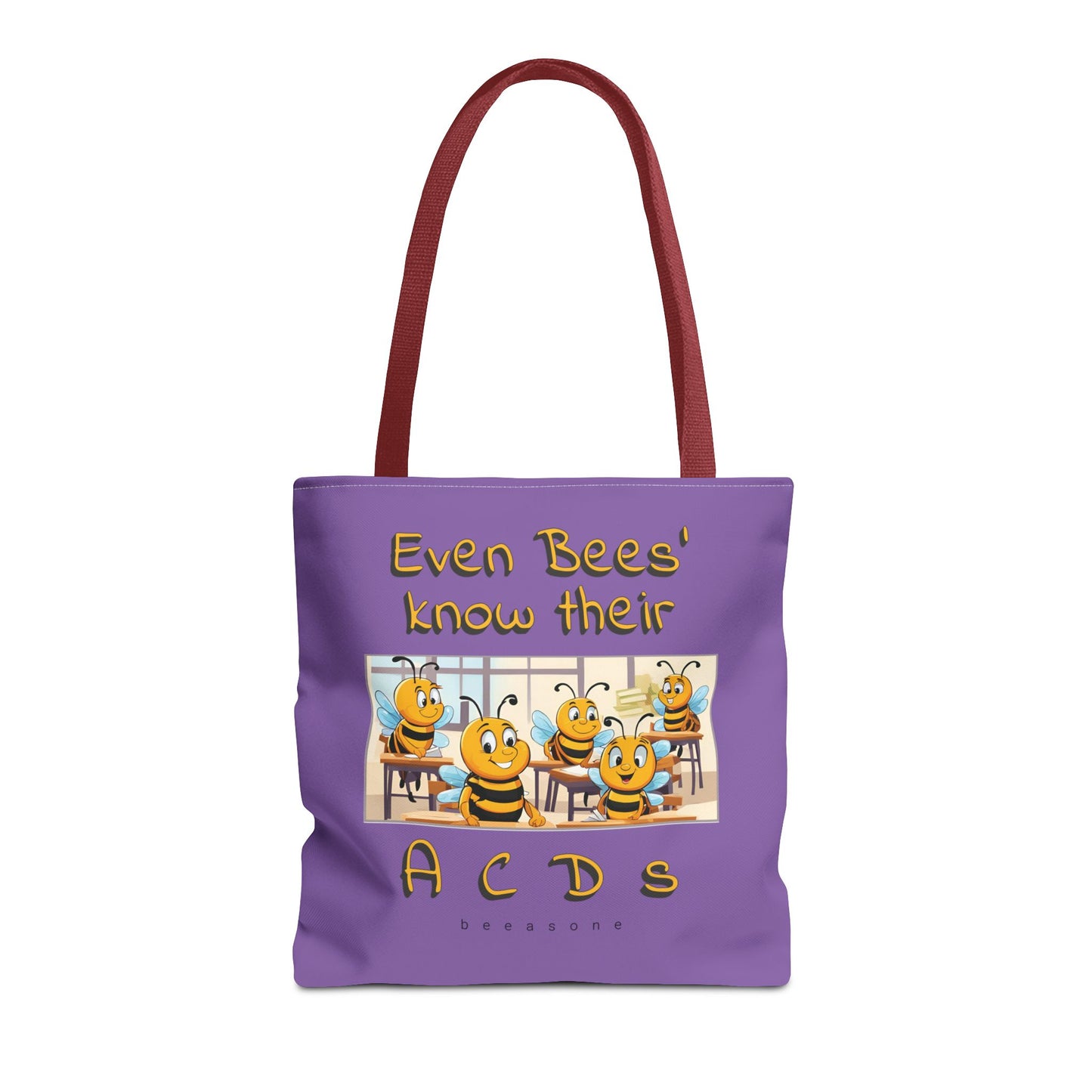 Even bees know their A C D s beeasone stylish purpil Tote Bag Special Spelling Bee Promotion