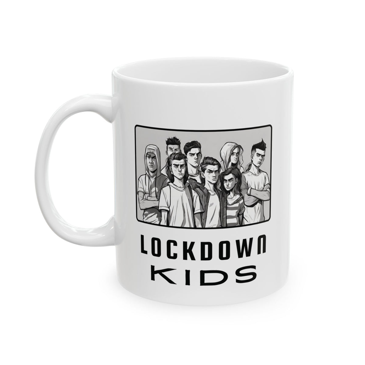 Lockdown Kids not too happy after experiencing lockdowns - double sided - Covid Lockdown Cup - mono