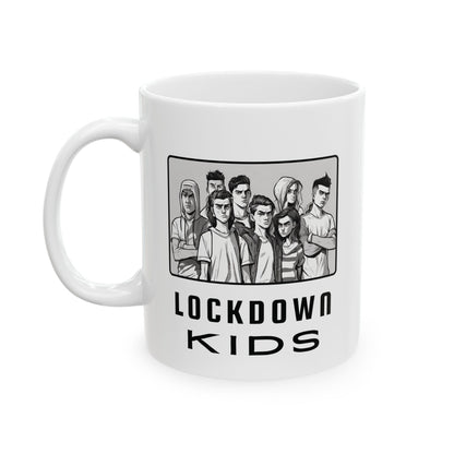 Lockdown Kids not too happy after experiencing lockdowns - double sided - Covid Lockdown Cup - mono