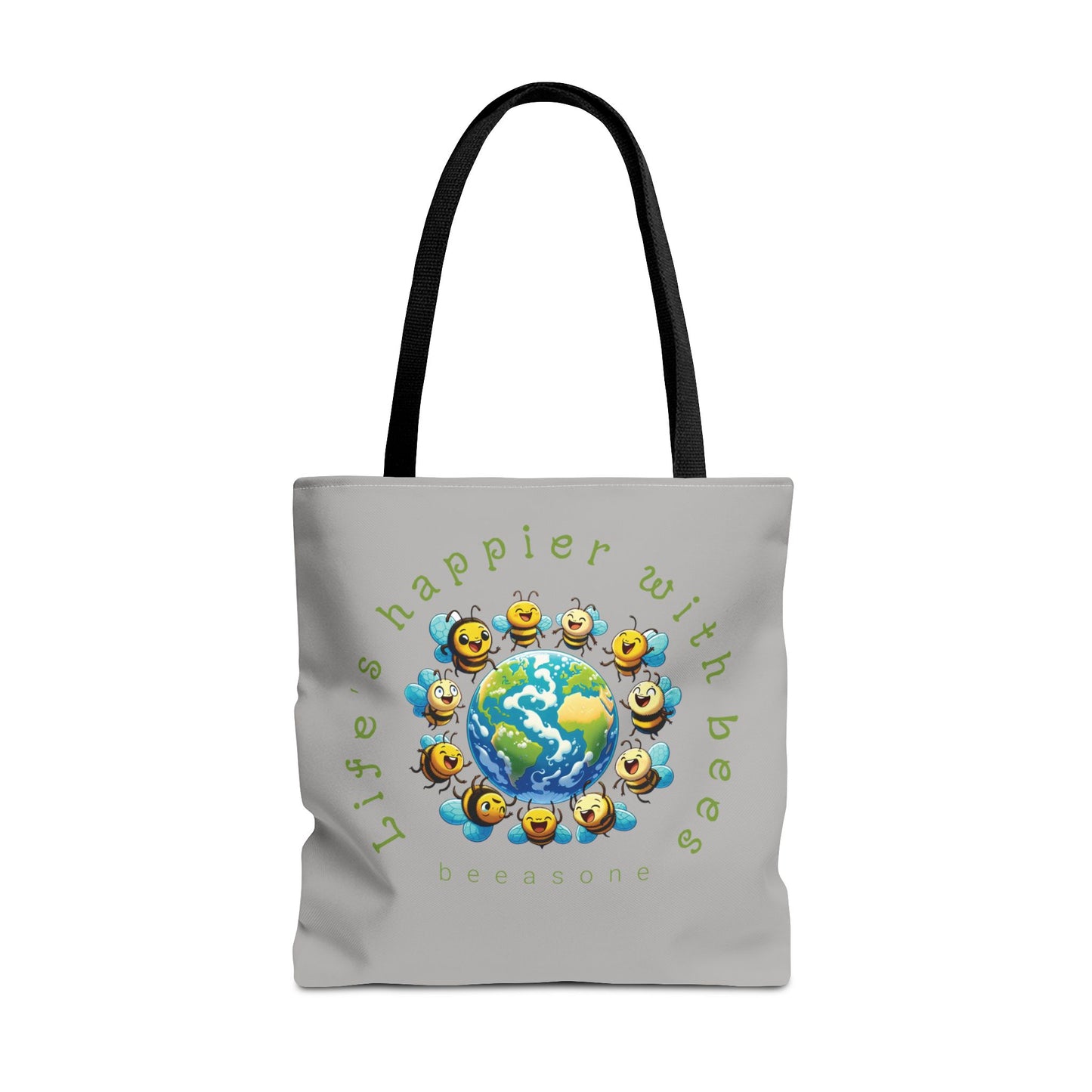 Life's happier with bees beeasone Tote Bag