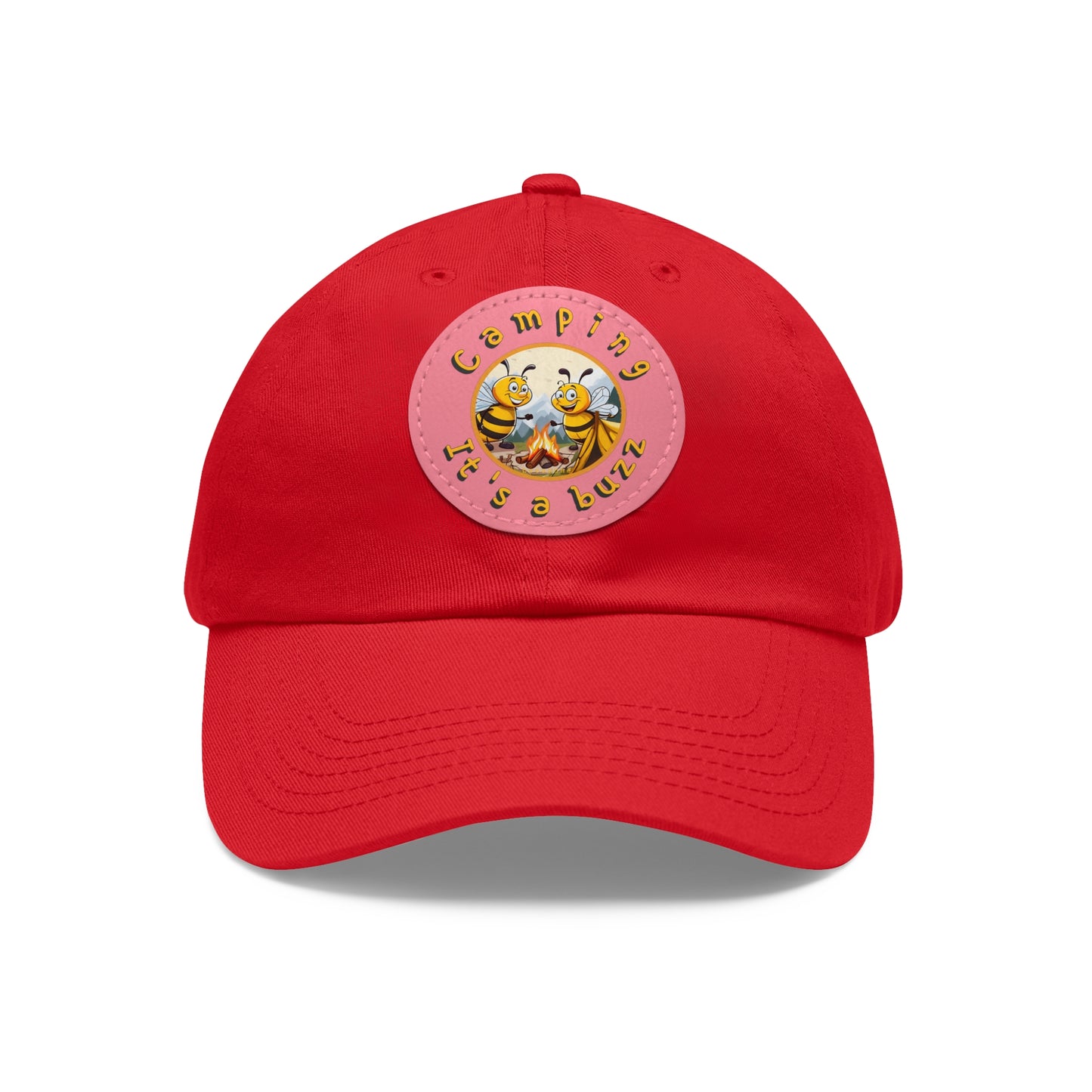 Camping it's a buzz beeasone Hat with round leather patch