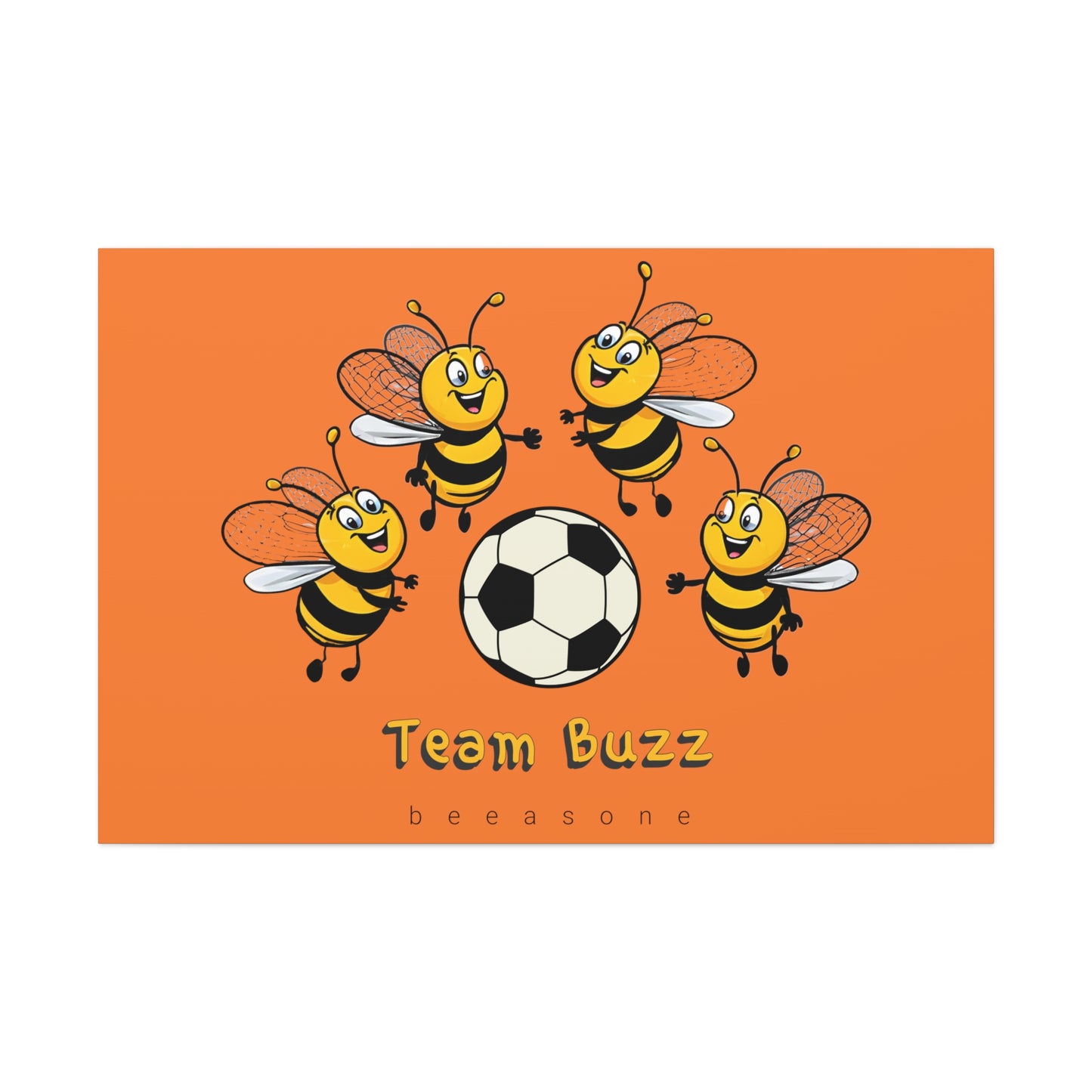 Soccer beeasone print on canvas with hanging kit