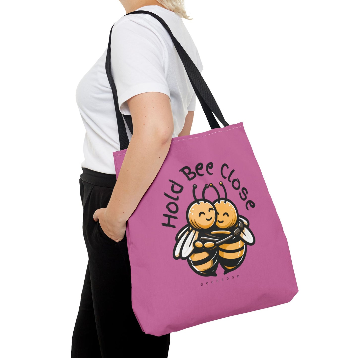 Hold bee close beeasone stylish light pink tote bag