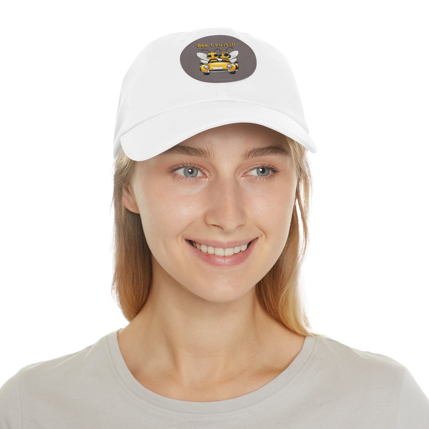 Bee cruisin beeasone Hat with round leather patch