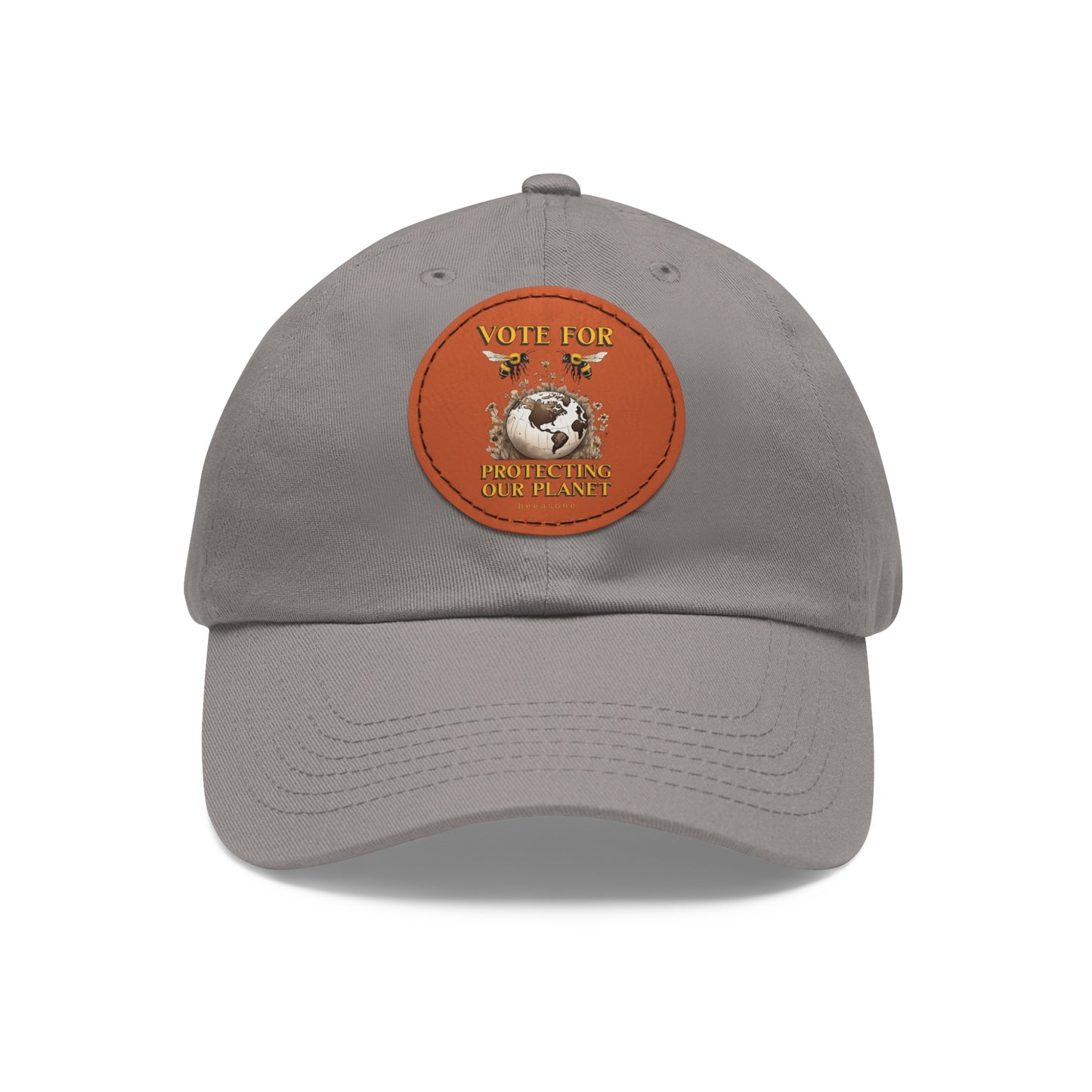 Vote for protecting our planet beeasone Hat with round leather patch