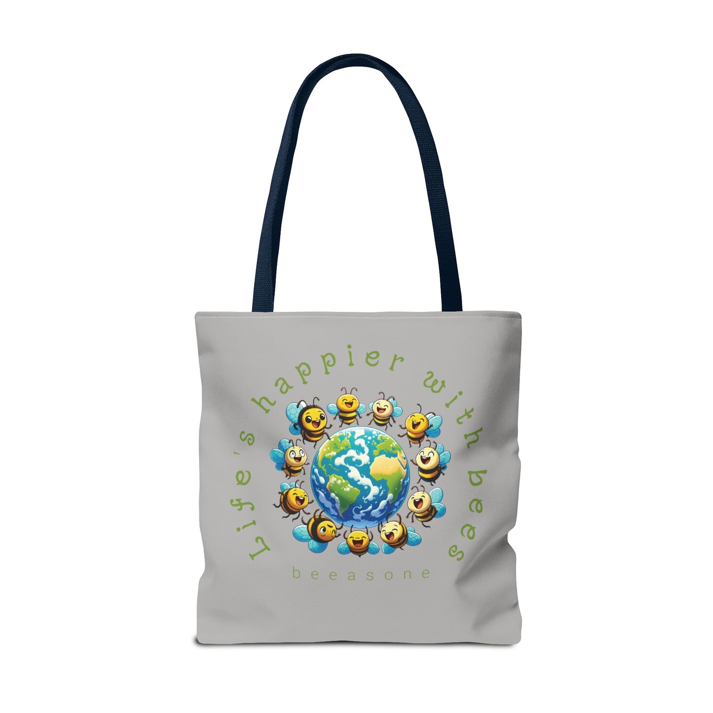 Life's happier with bees beeasone Tote Bag