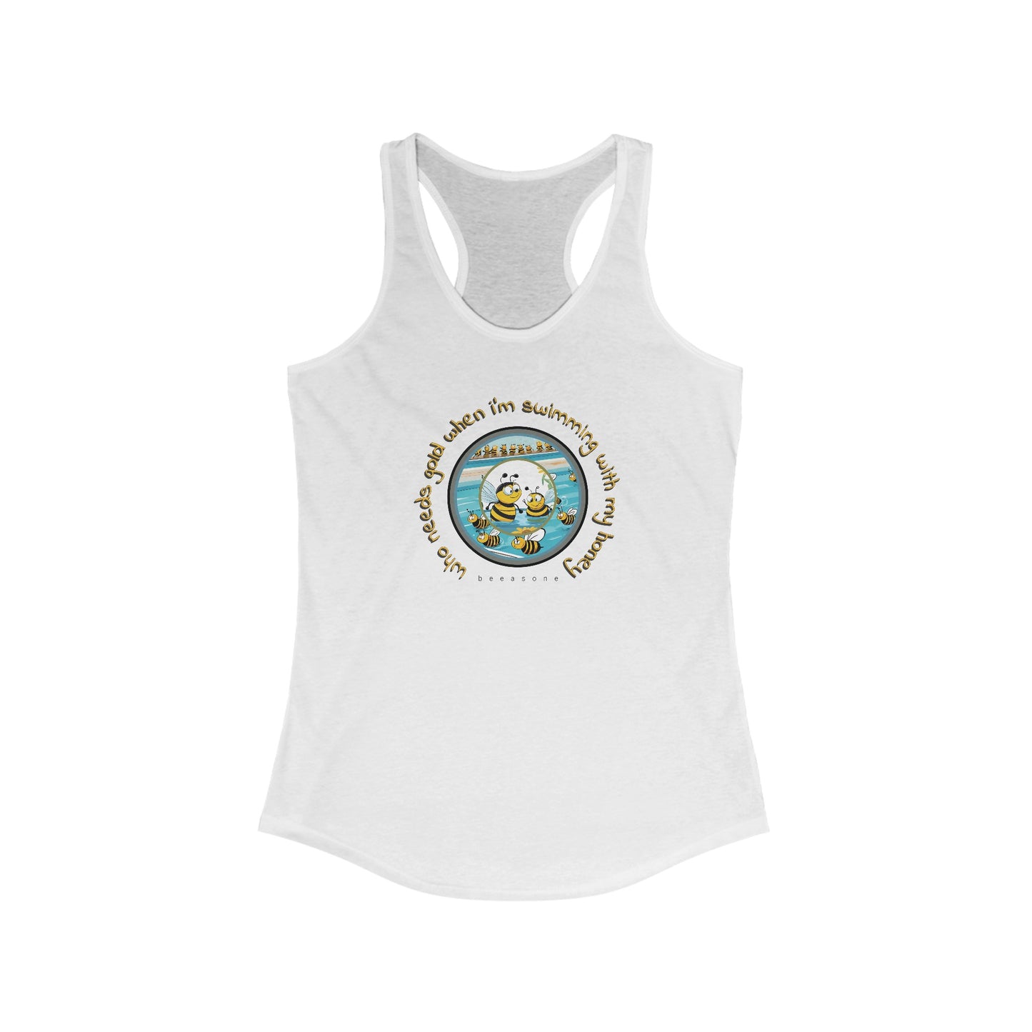 Swimming with my honey beeasone Women's Ideal Cool Racerback Tank Top