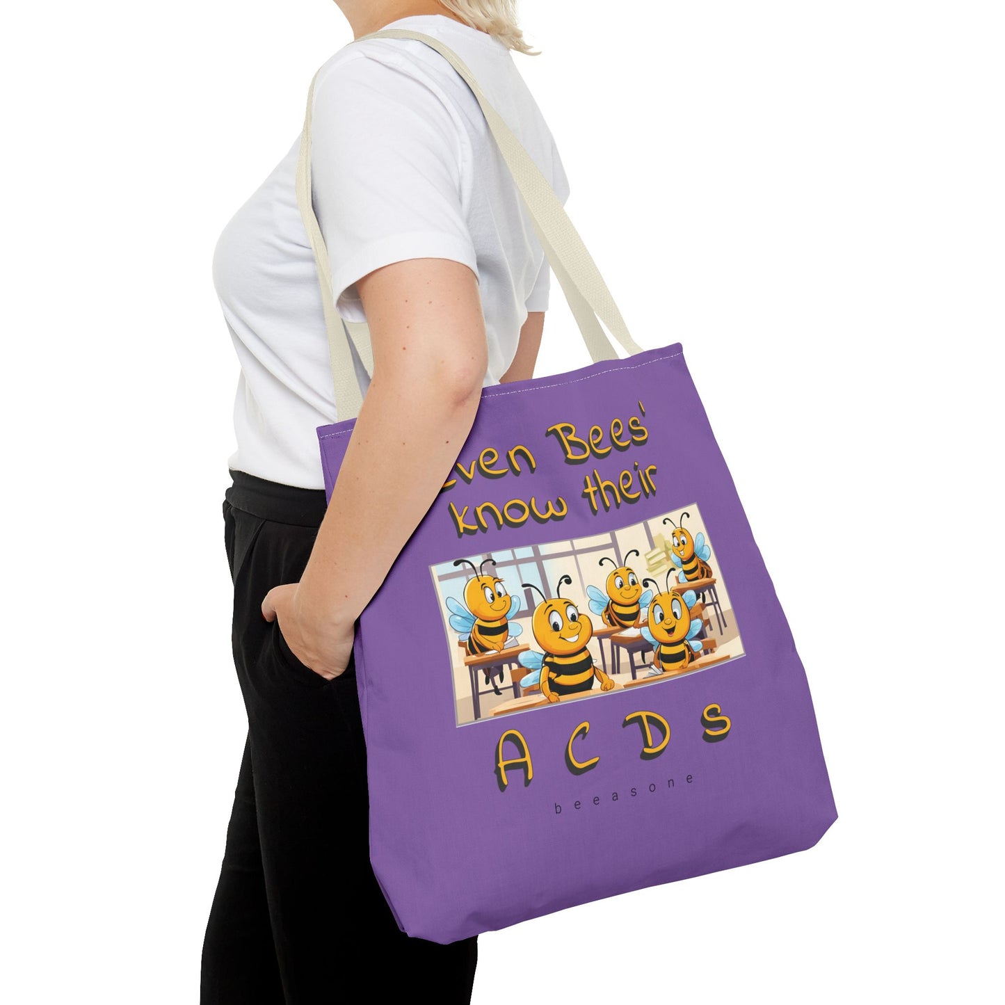 Even bees know their A C D s beeasone stylish purpil Tote Bag Special Spelling Bee Promotion