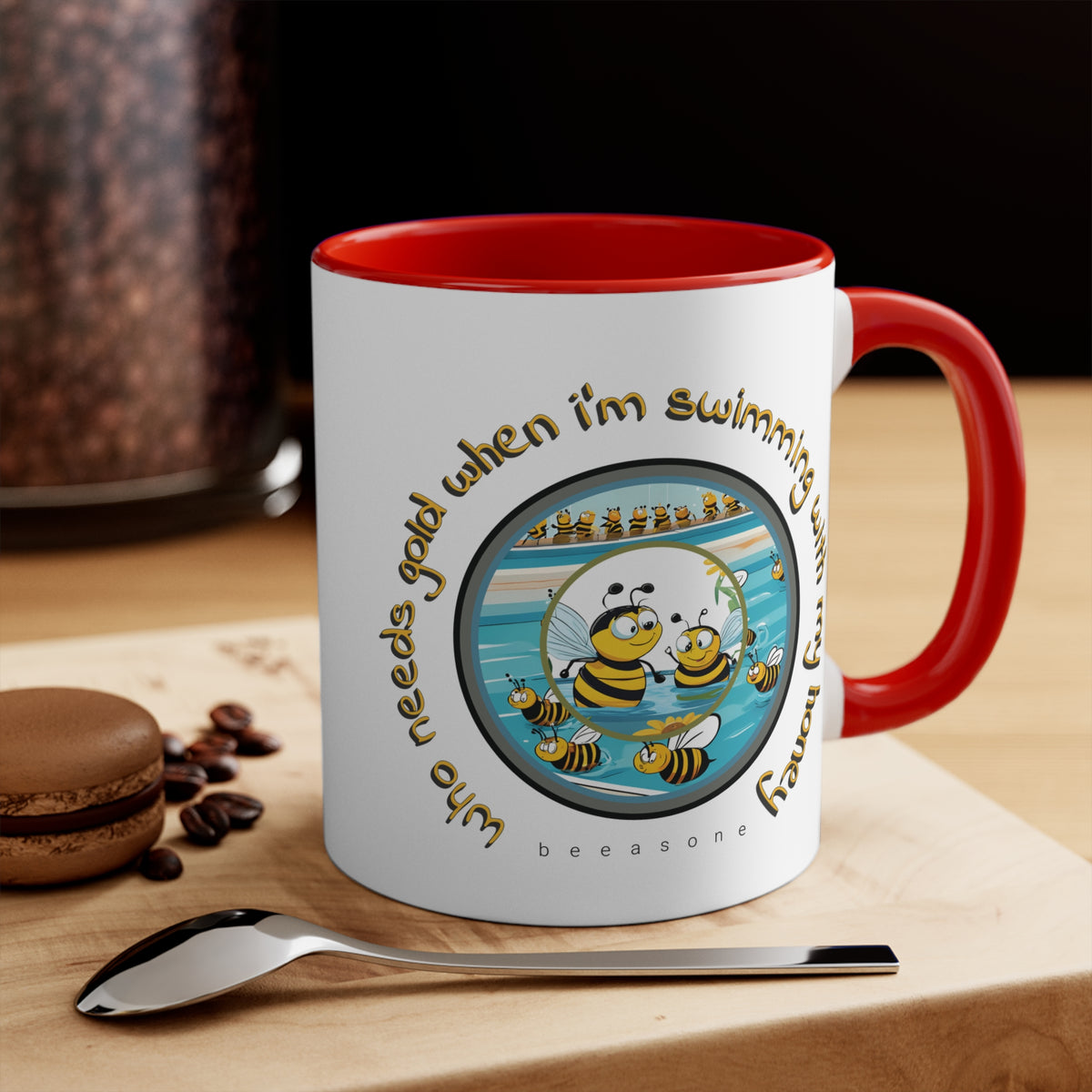 Swimming with my honey gold beeasone coloured Coffee Mug 325ml (Standard 11oz)