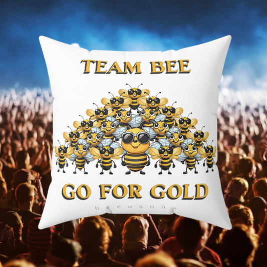 Team bee go for gold beeasone square cushion / Pillow