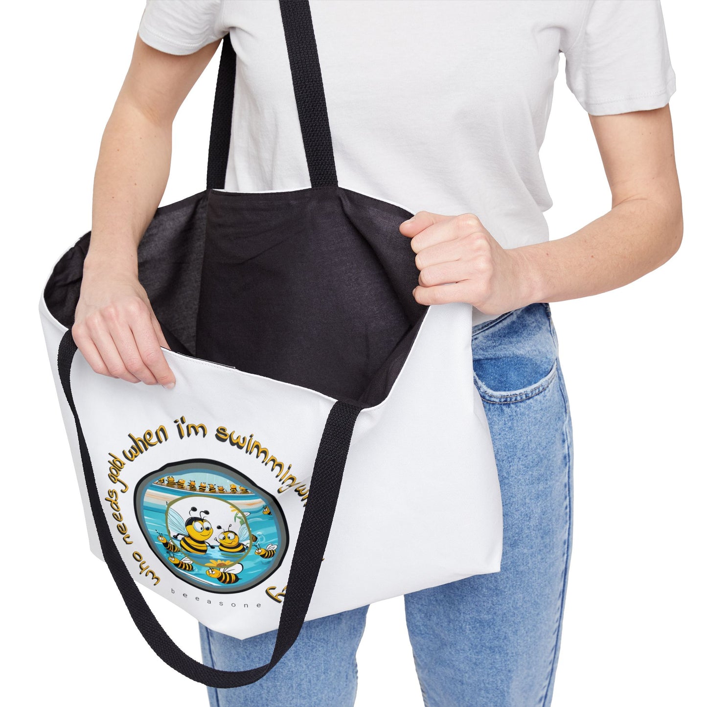 Swimming beeasone tote bag - great pool or beach bag