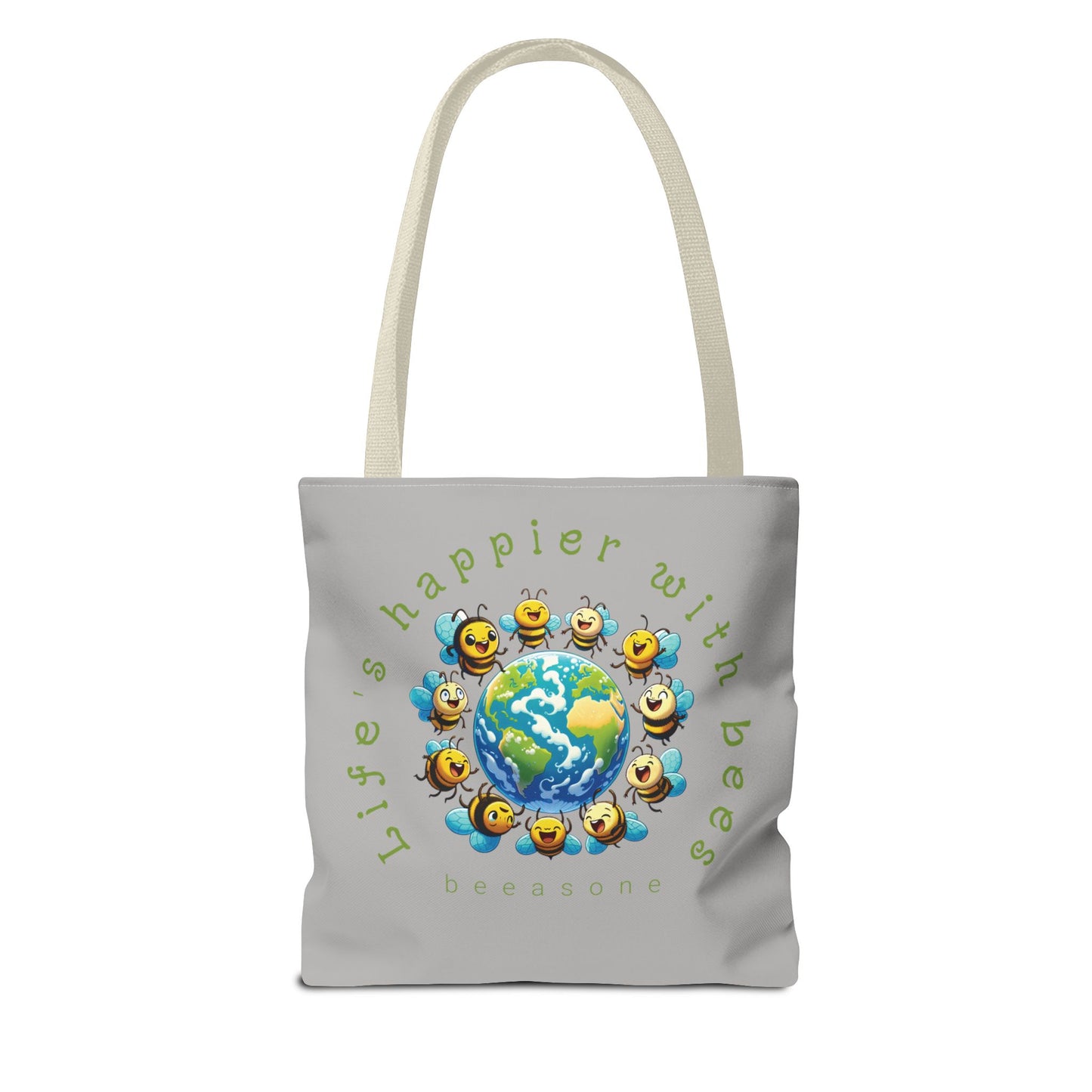 Life's happier with bees beeasone Tote Bag