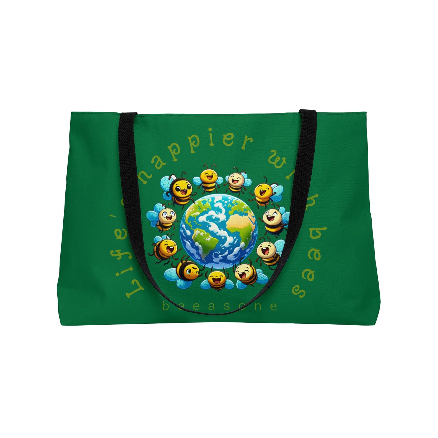 Life's happier with bees beeasone weekender tote bag - Dark Green