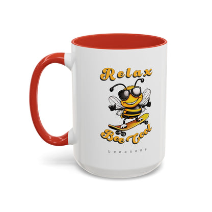 Relax Bee Cool beeasone Hot Chocolate or Coffee Mug (select from 11oz or 15oz lead and BPA Free mugs)