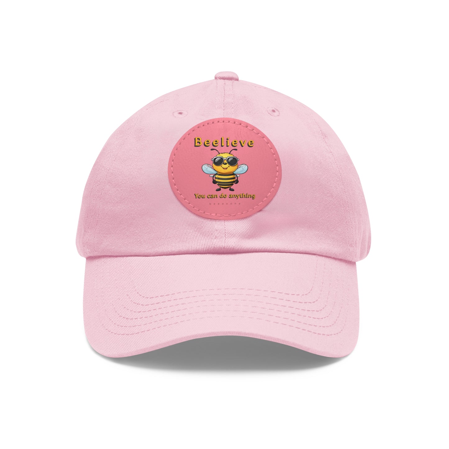 Beelieve you can do anything beeasone Hat with round leather patch