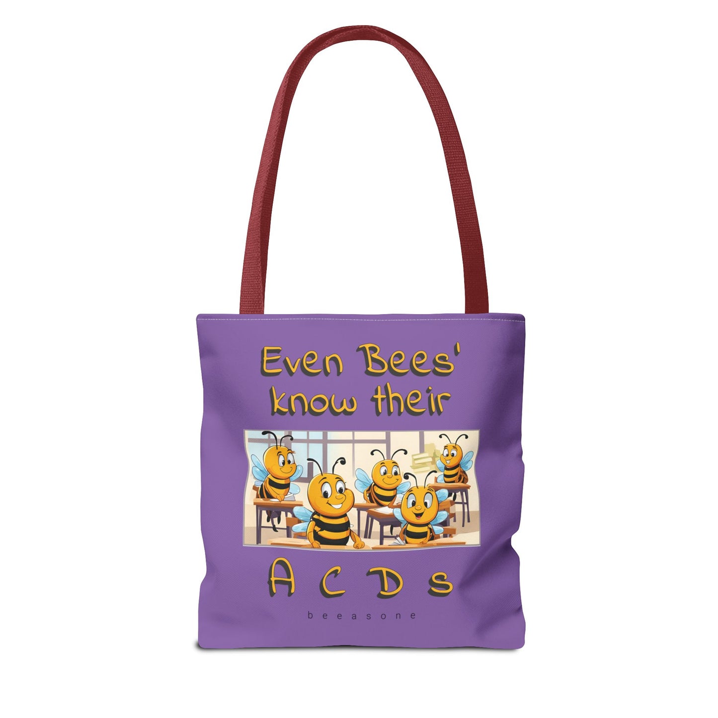 Even bees know their A C D s beeasone stylish purpil Tote Bag Special Spelling Bee Promotion