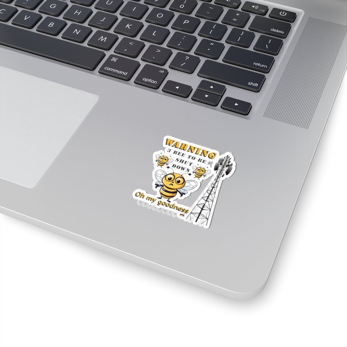 WARNING 3 Bee to be shut down. Oh my goodness bee beeasone sticker