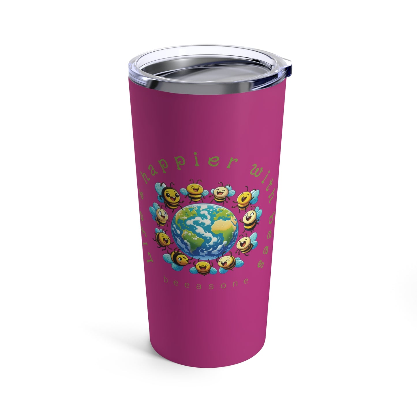 Life's happier with bees Tumbler 20oz from beeasone