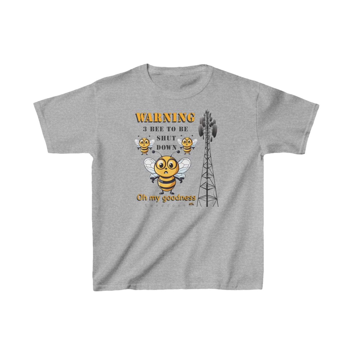 WARING - 3 Bee to be shut down beeasone  Kids tee - Heavy Cotton™ Tee available in diff colors and sizes