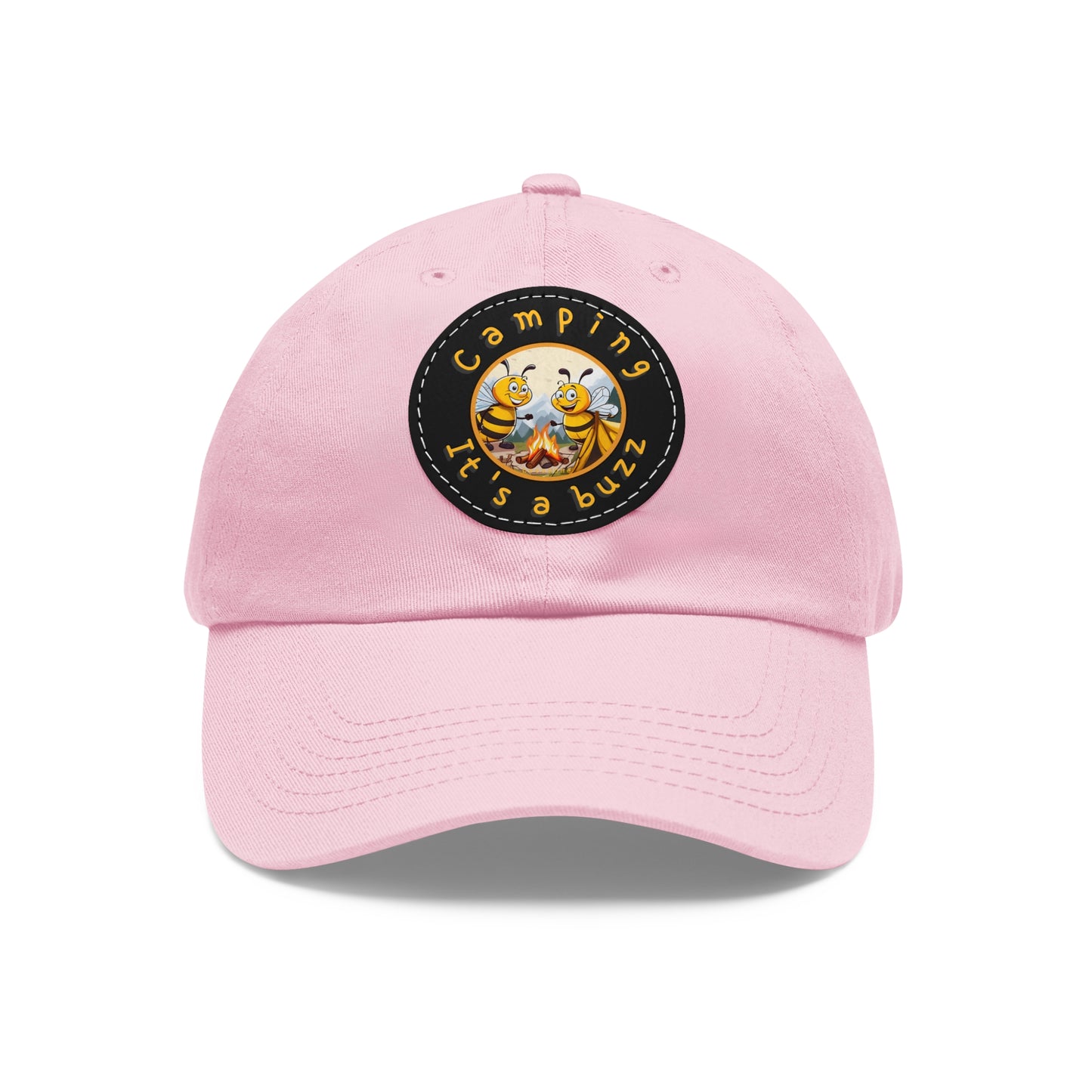 Camping it's a buzz beeasone Hat with round leather patch