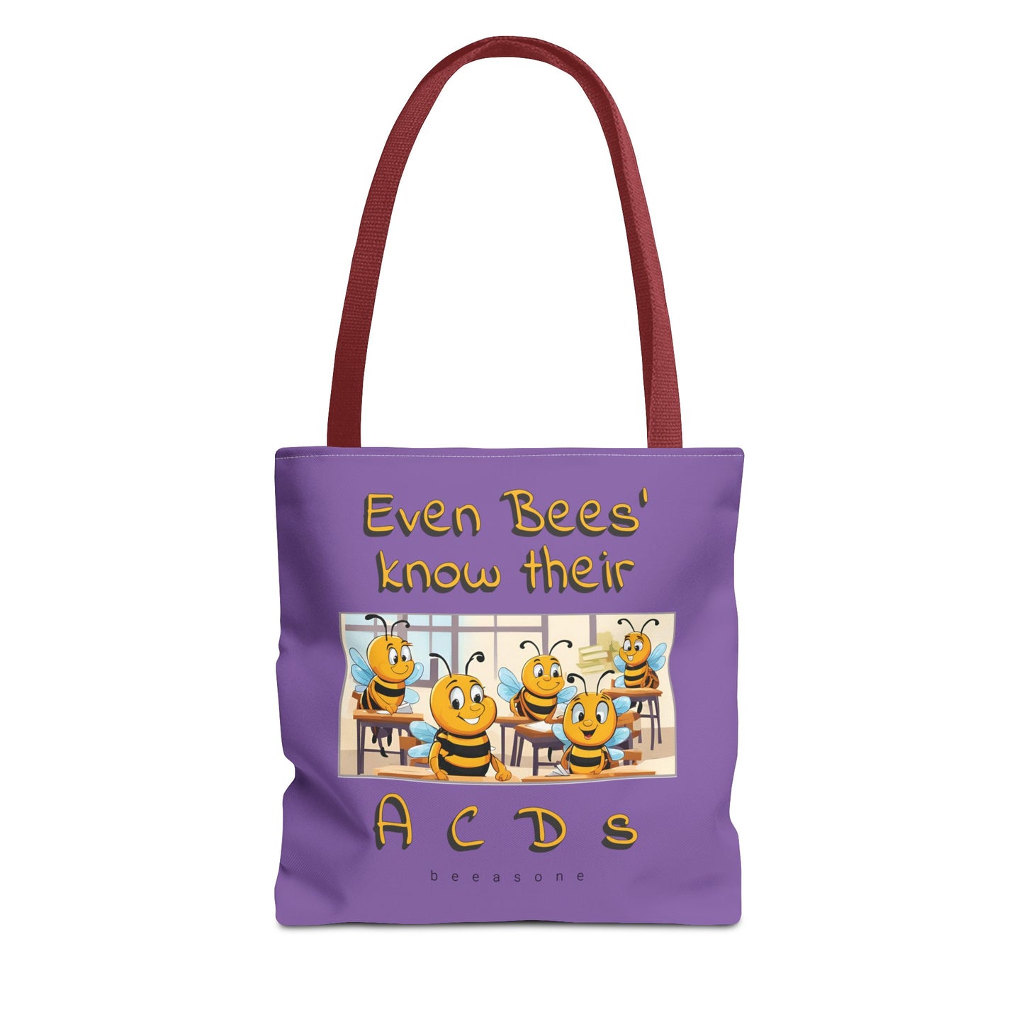 Even bees know their A C D s beeasone stylish purpil Tote Bag Special Spelling Bee Promotion