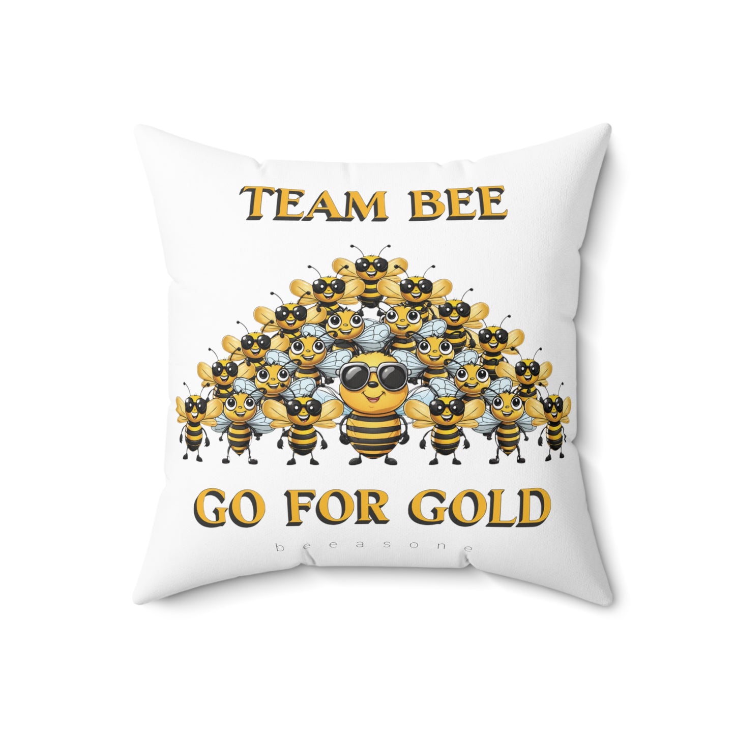 Team bee go for gold beeasone square cushion / Pillow