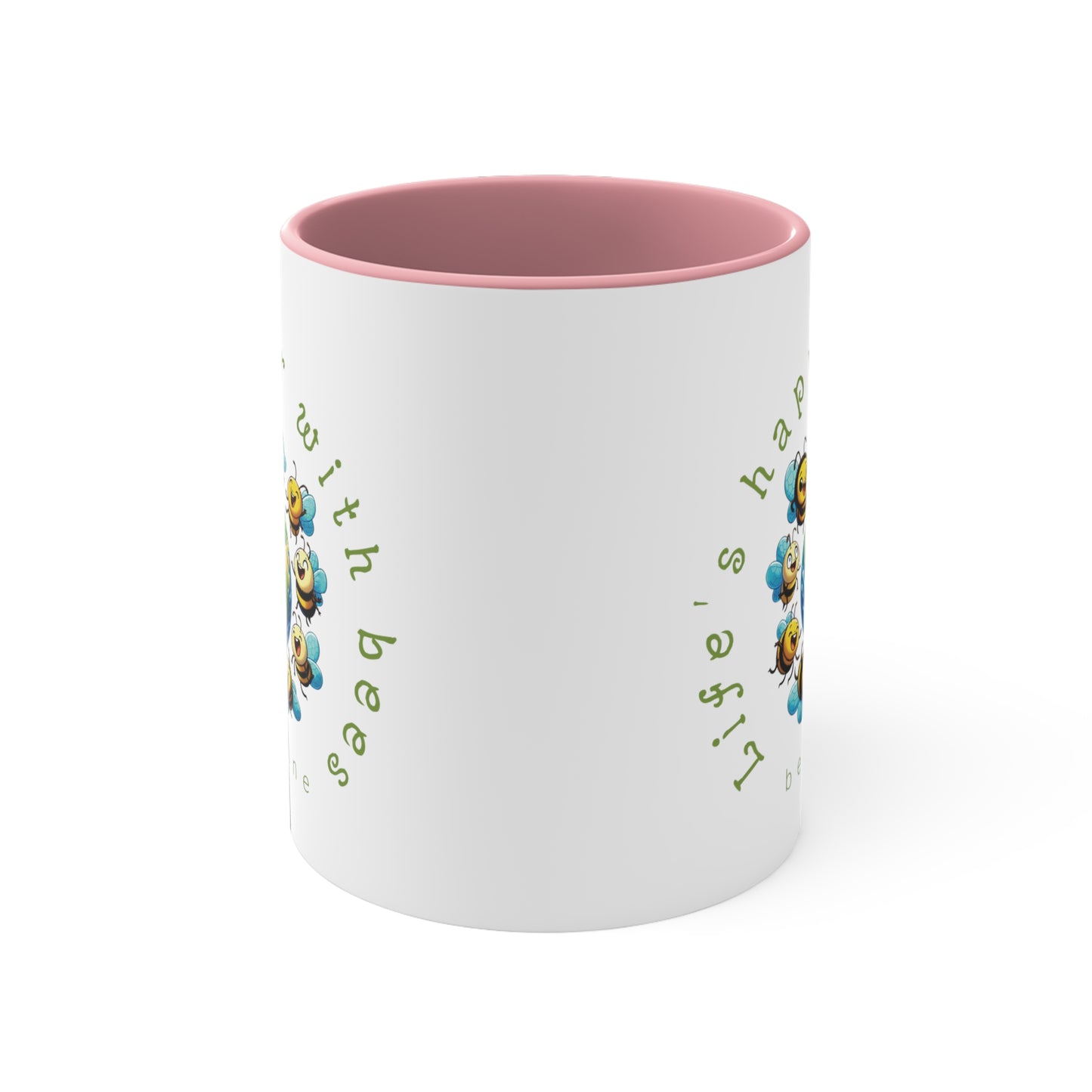 Life's happier with bees beeasone coloured Coffee Mug 325ml (Standard 11oz)