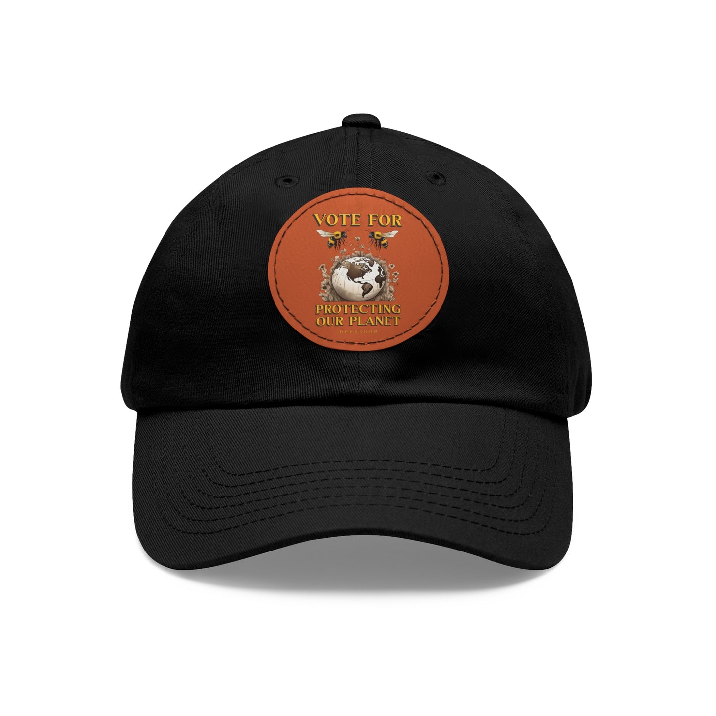 Vote for protecting our planet beeasone Hat with round leather patch