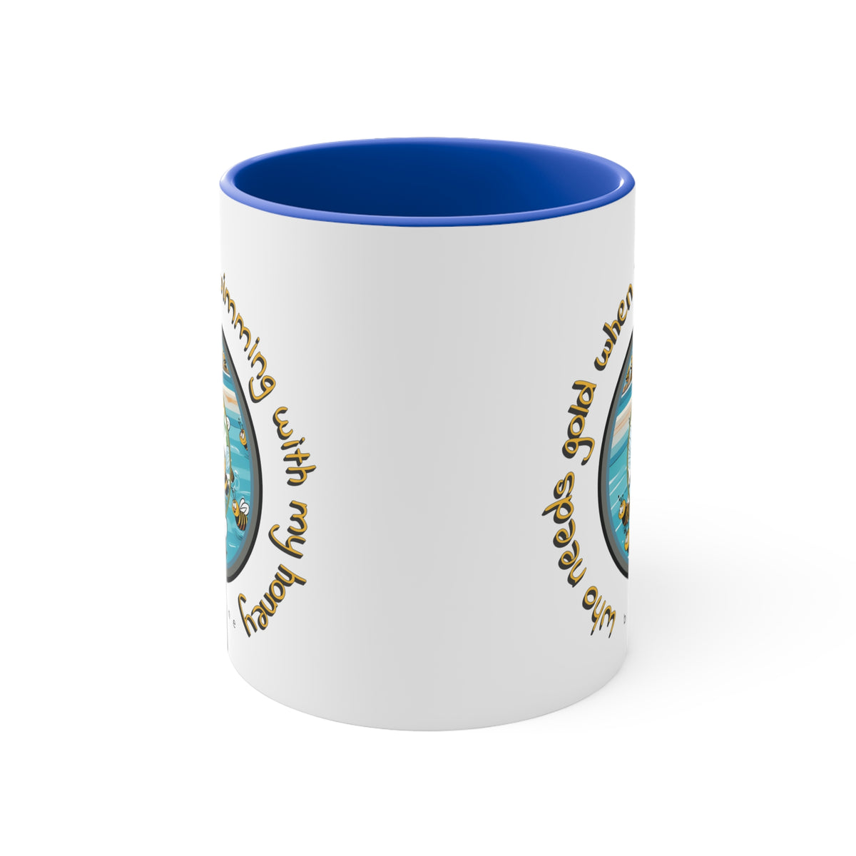 Swimming with my honey gold beeasone coloured Coffee Mug 325ml (Standard 11oz)