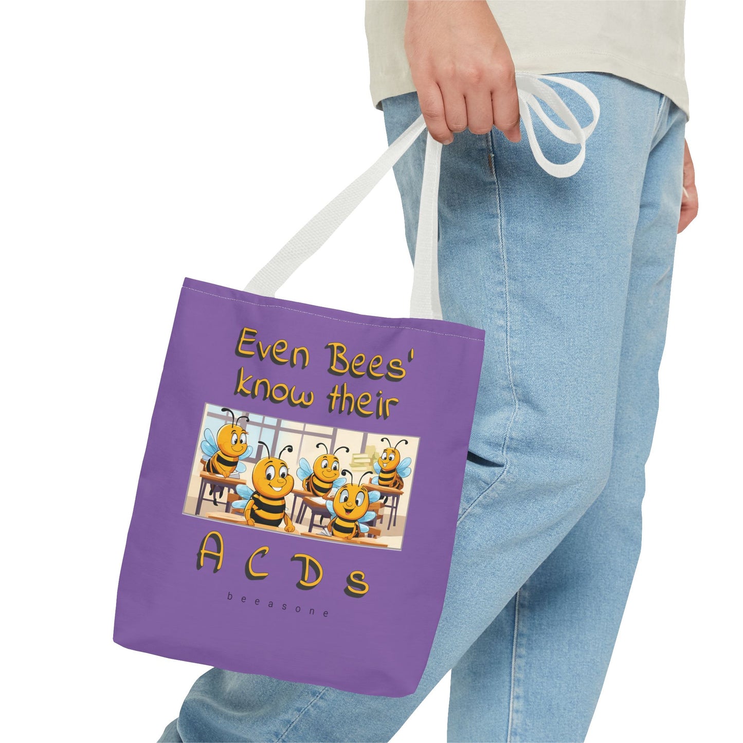 Even bees know their A C D s beeasone stylish purpil Tote Bag Special Spelling Bee Promotion