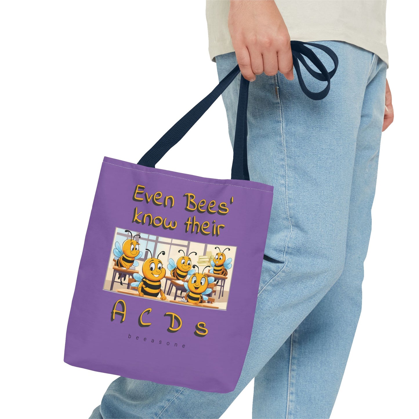 Even bees know their A C D s beeasone stylish purpil Tote Bag Special Spelling Bee Promotion