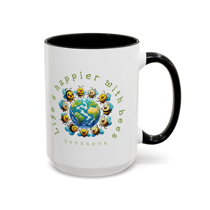 Life's Happier beeasone Hot Chocolate or Coffee Mug 11oz (325mls) or 15oz (443mls)