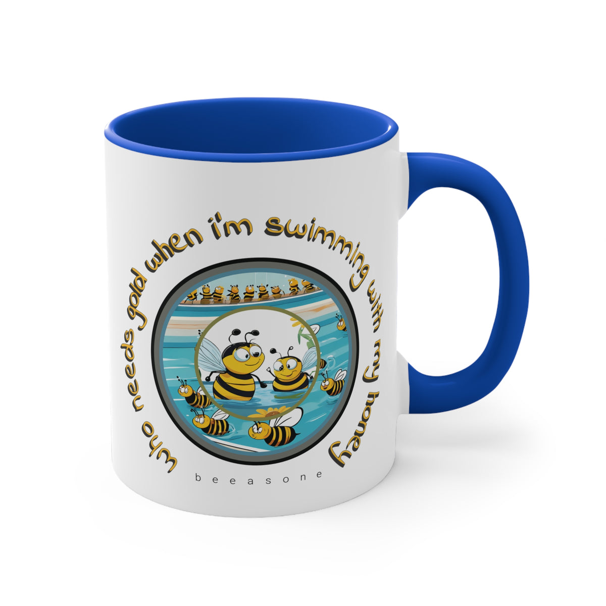 Swimming with my honey gold beeasone coloured Coffee Mug 325ml (Standard 11oz)
