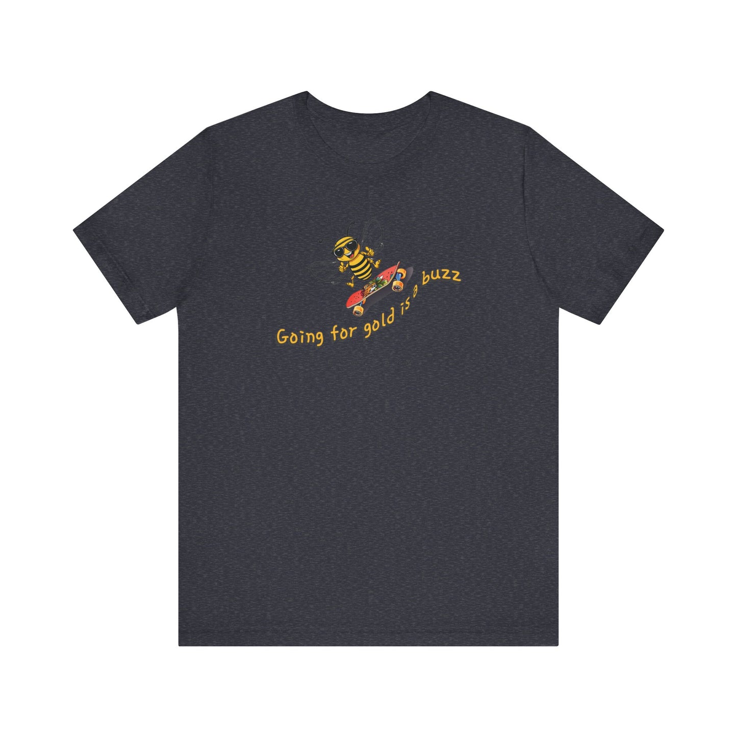 Going for gold is a buzz beeasone skateboard Unisex Jersey Short Sleeve with dual side seams to hold shape for longer t-shirt