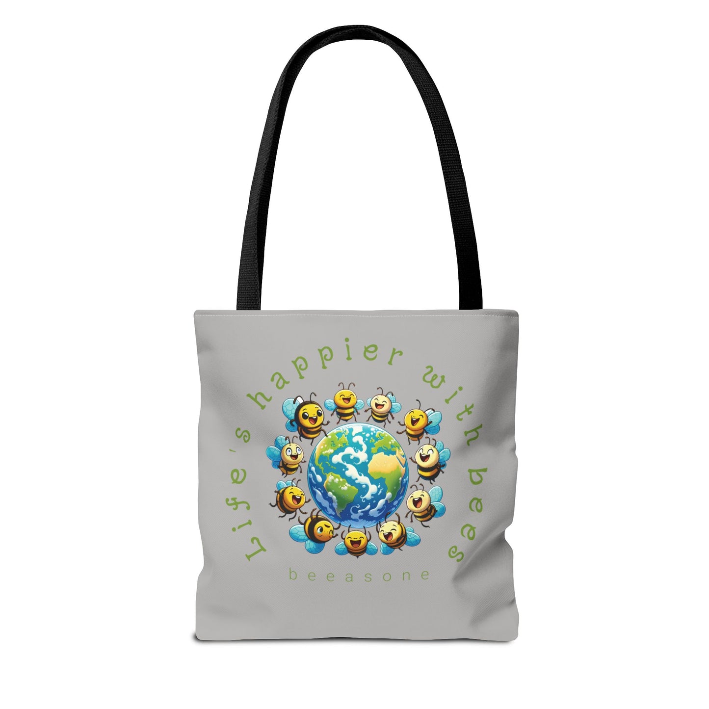 Life's happier with bees beeasone Tote Bag