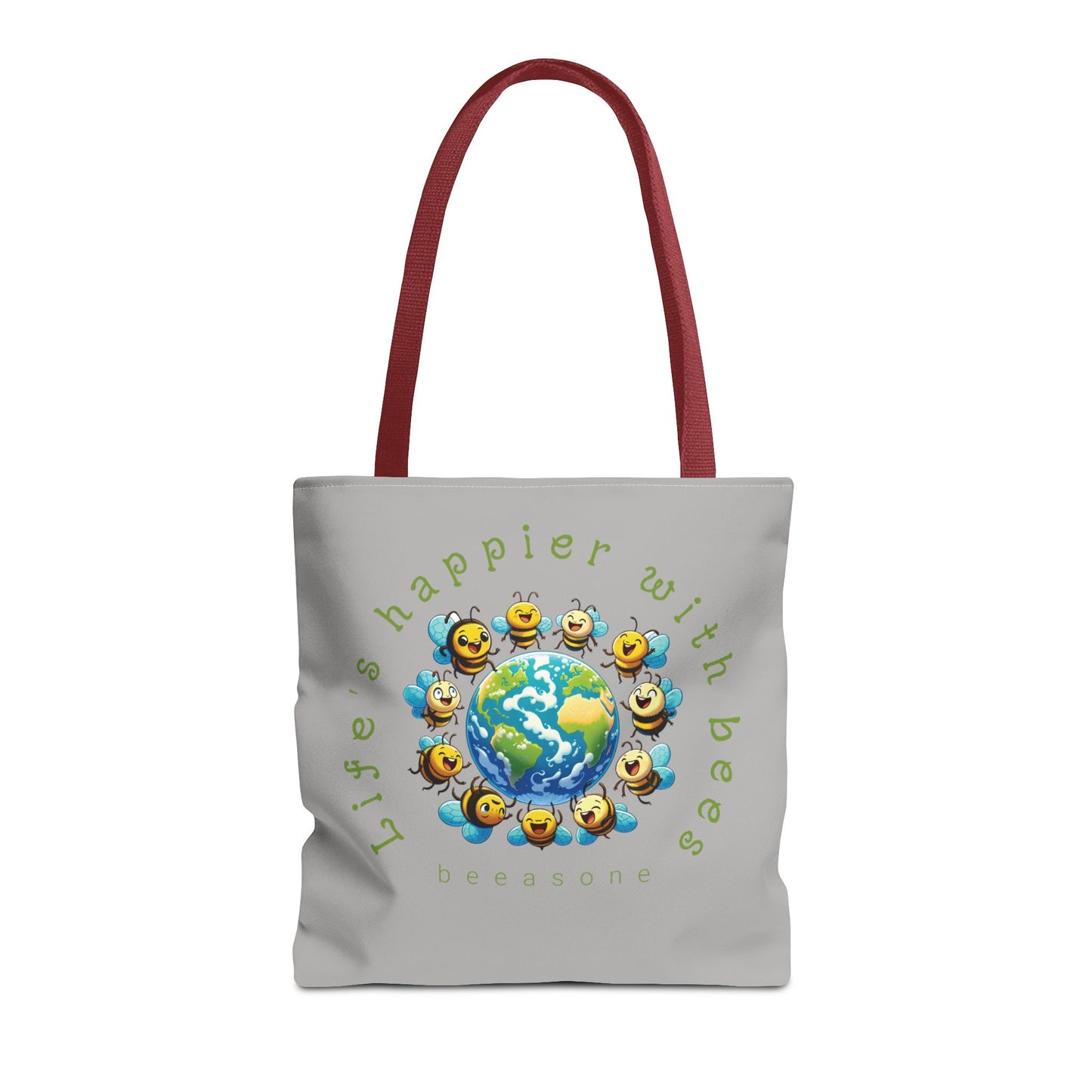 Life's happier with bees beeasone Tote Bag